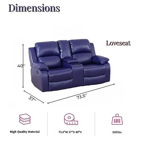 Leather Red Reclining Loveseat Double Recliner Sofa Couch U415760