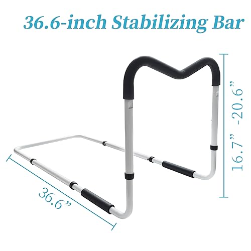 White Adjustable Bed Rail with Storage Pocket C534828