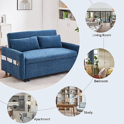 Gray Velvet Convertible Sleeper Sofa Bed W290