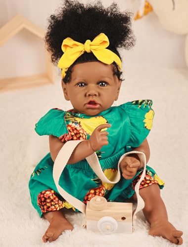 22.8 Inch Soft Body African American Reborn Baby Doll C1507