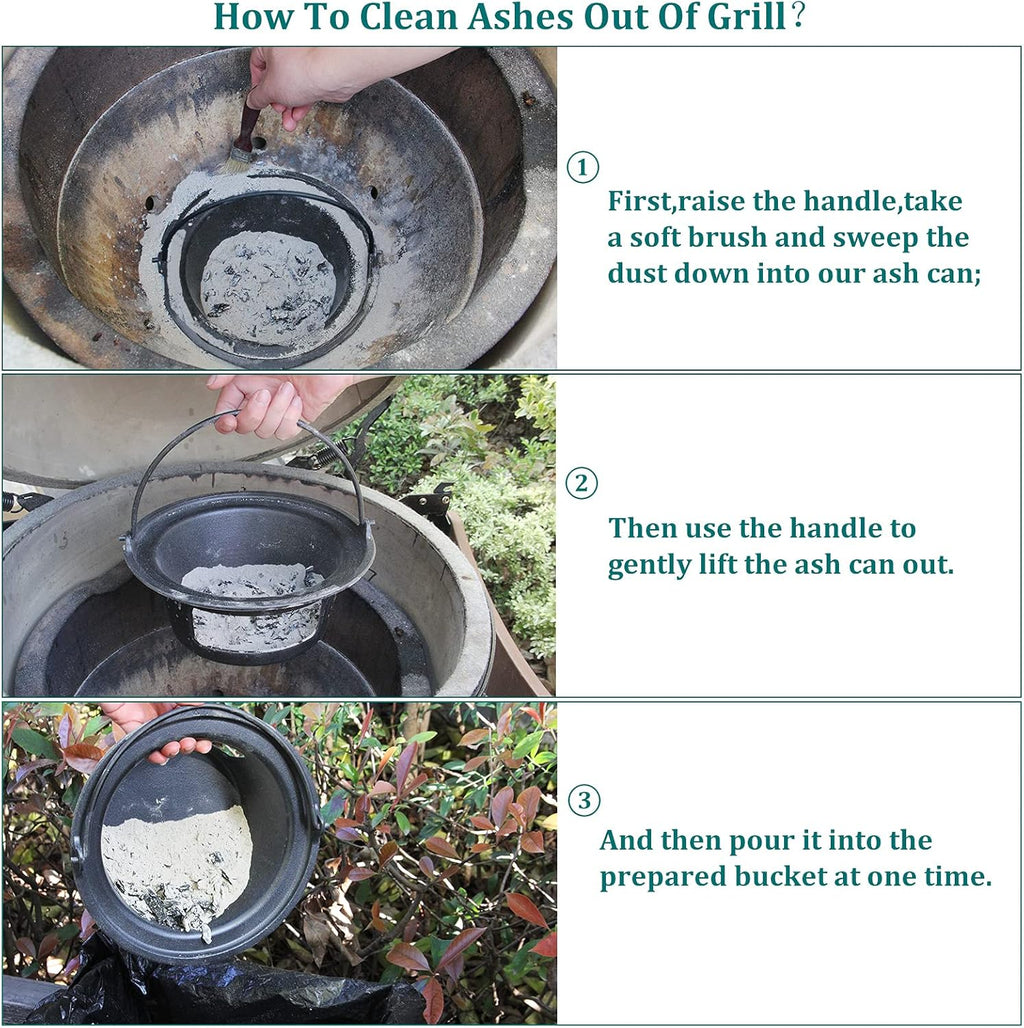 Cast Iron Ash Can with Handle Charcoal Ash Basket S2707