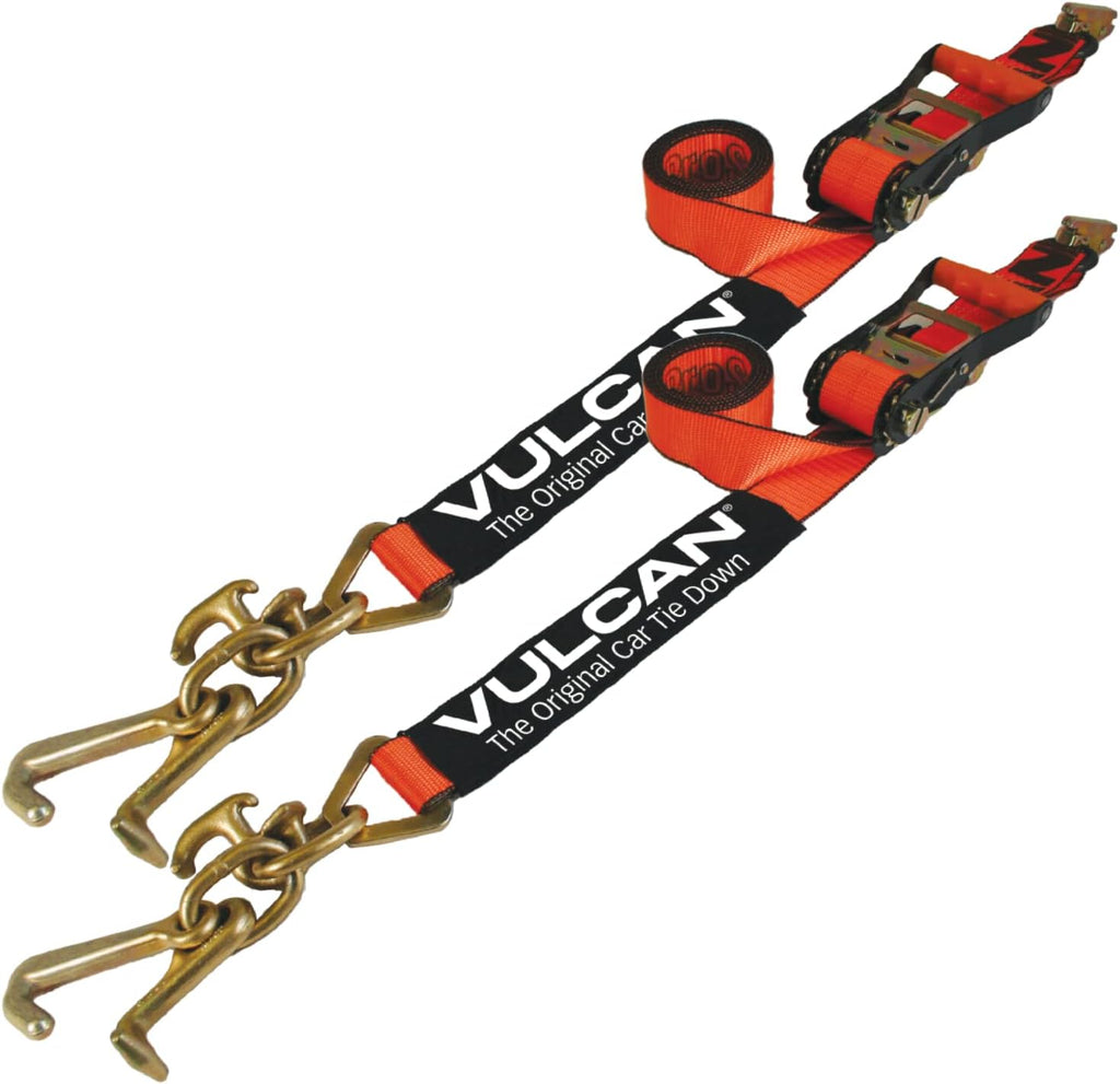 Yellow 96 Inch 2 Pack Car Tie Down with Universal Frame Hook Cluster for E Track B84190