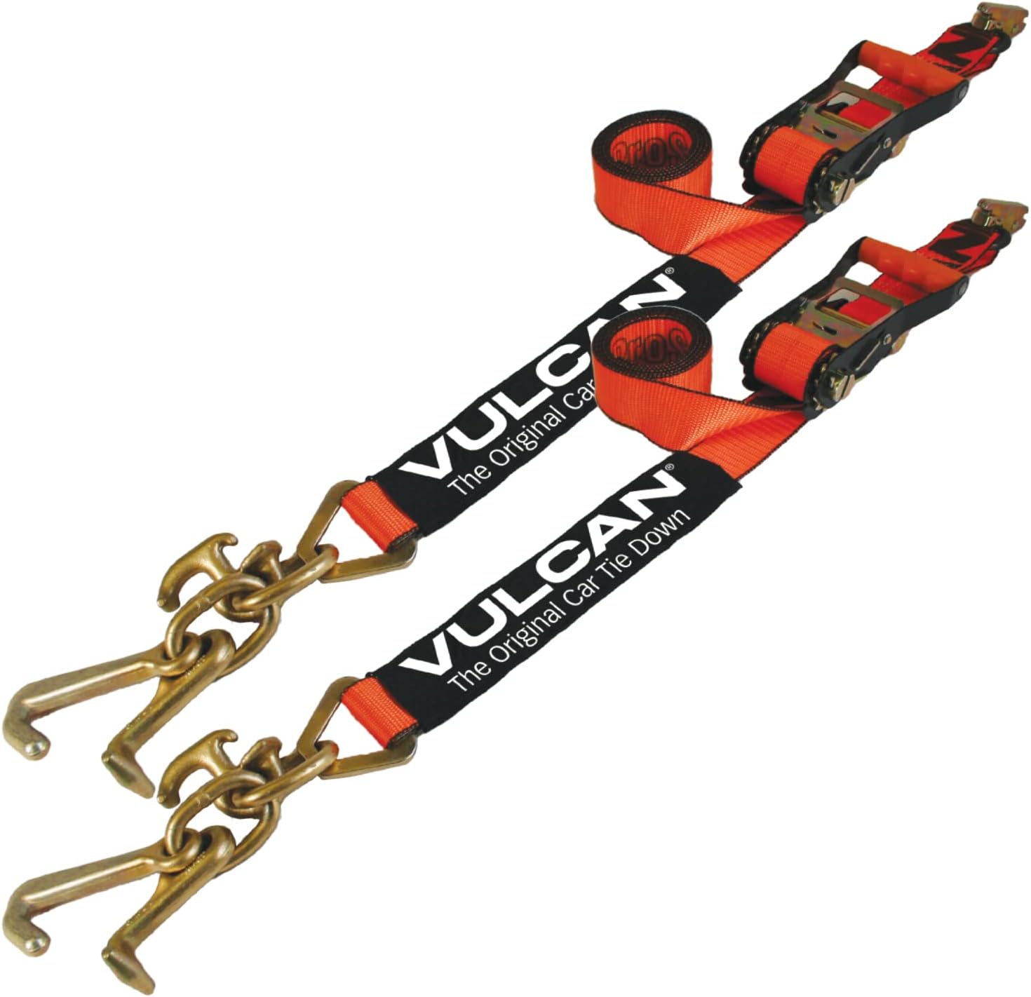Yellow 96 Inch 2 Pack Car Tie Down with Universal Frame Hook Cluster for E Track B84190