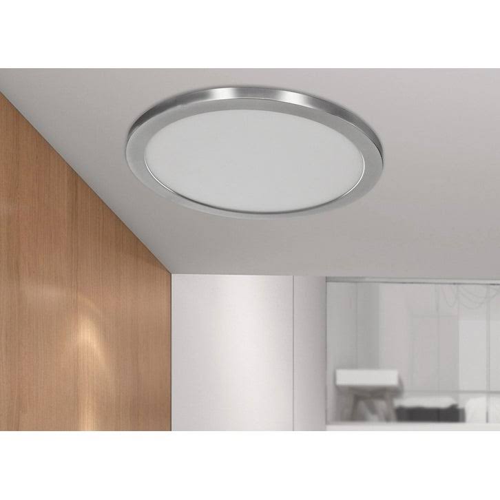 Brushed Steel LED Flush Mount Light F80185
