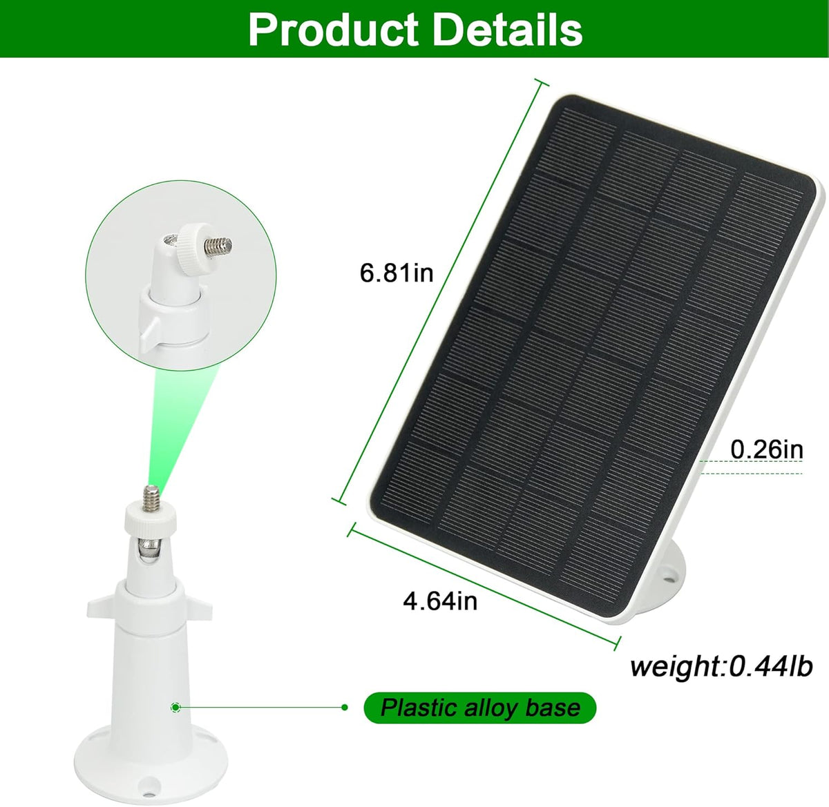 2 Pack 3.3W 5V Solar Panel with 9.8ft Weatherproof Charging Cable and Adjustable Mount F318125