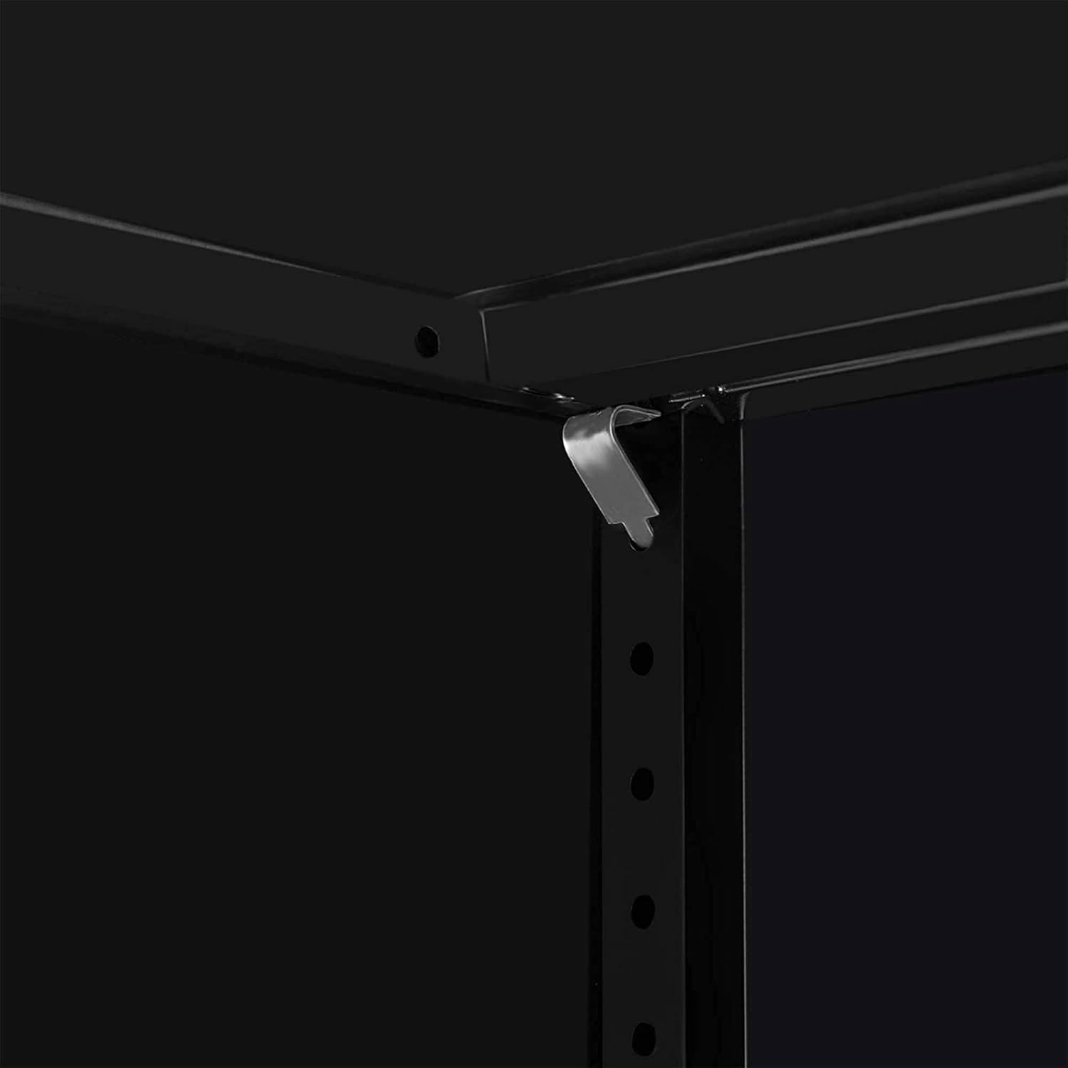 Black Metal Storage Cabinet with Wheels, 72 Inches E8952