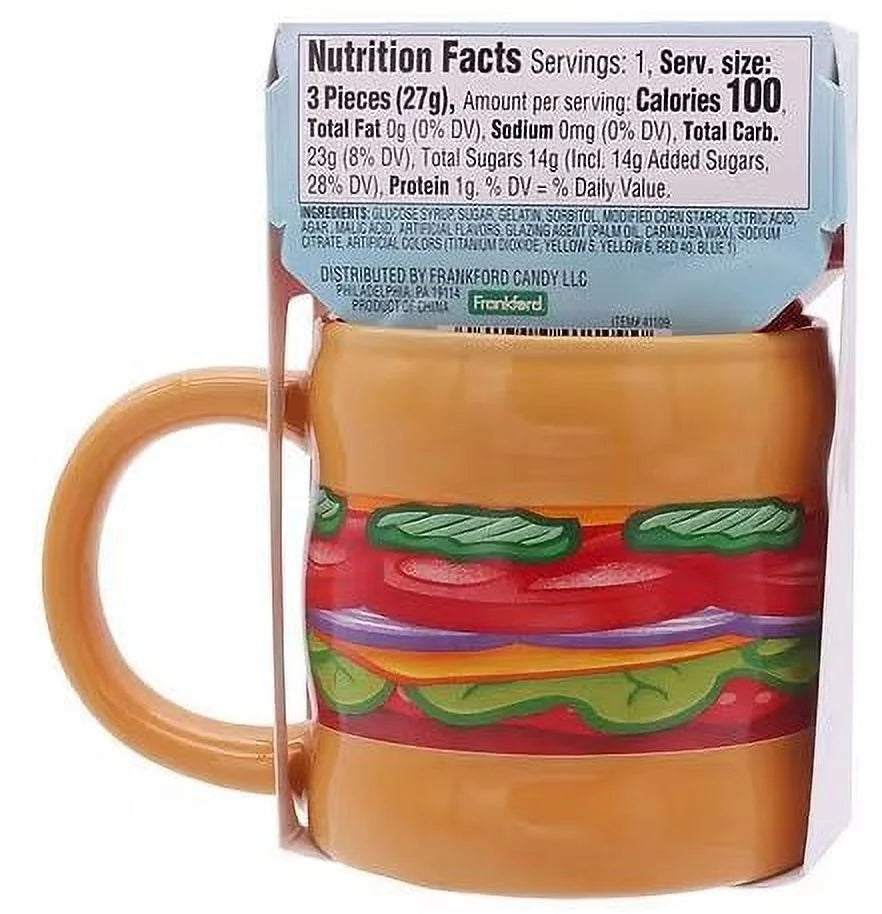Krabby Patties Mug with 3 Gummy Candies Q820
