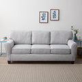 Light Gray Rolled Arm Fabric Sofa X28025