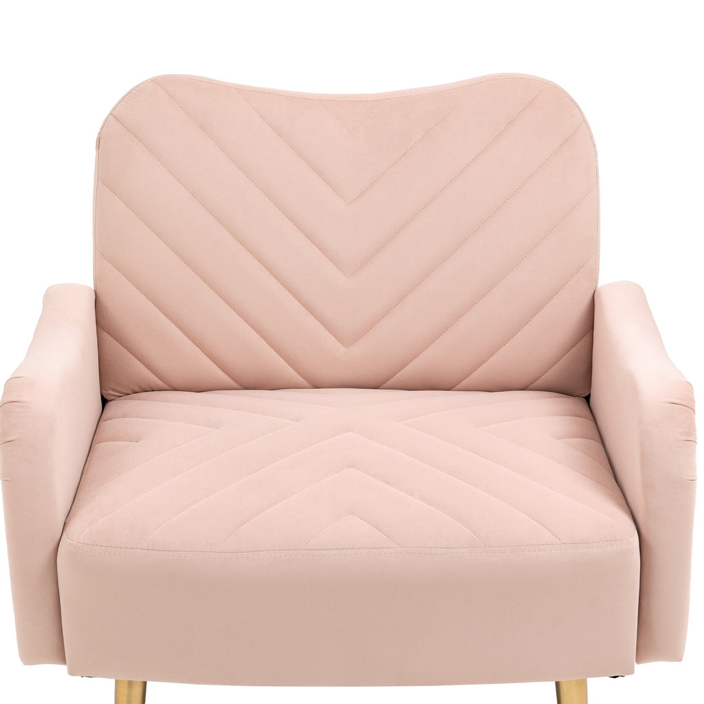 Velvet Single Sofa Chair with Rose Golden Metal Legs J59225