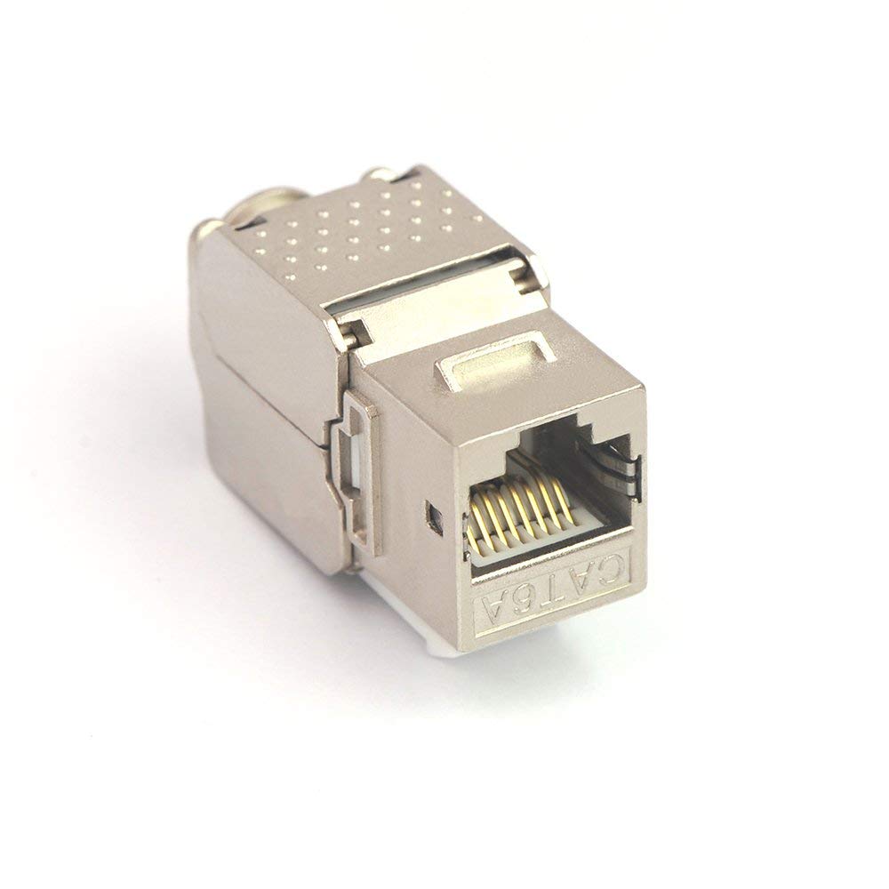 RJ45 Cat6A Shielded Keystone Jacks 12 Pack Toolless Modular Jacks F315914