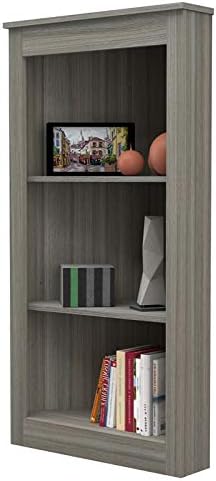 Gray Smoke Oak 3 Shelf Corner Bookcase X467681