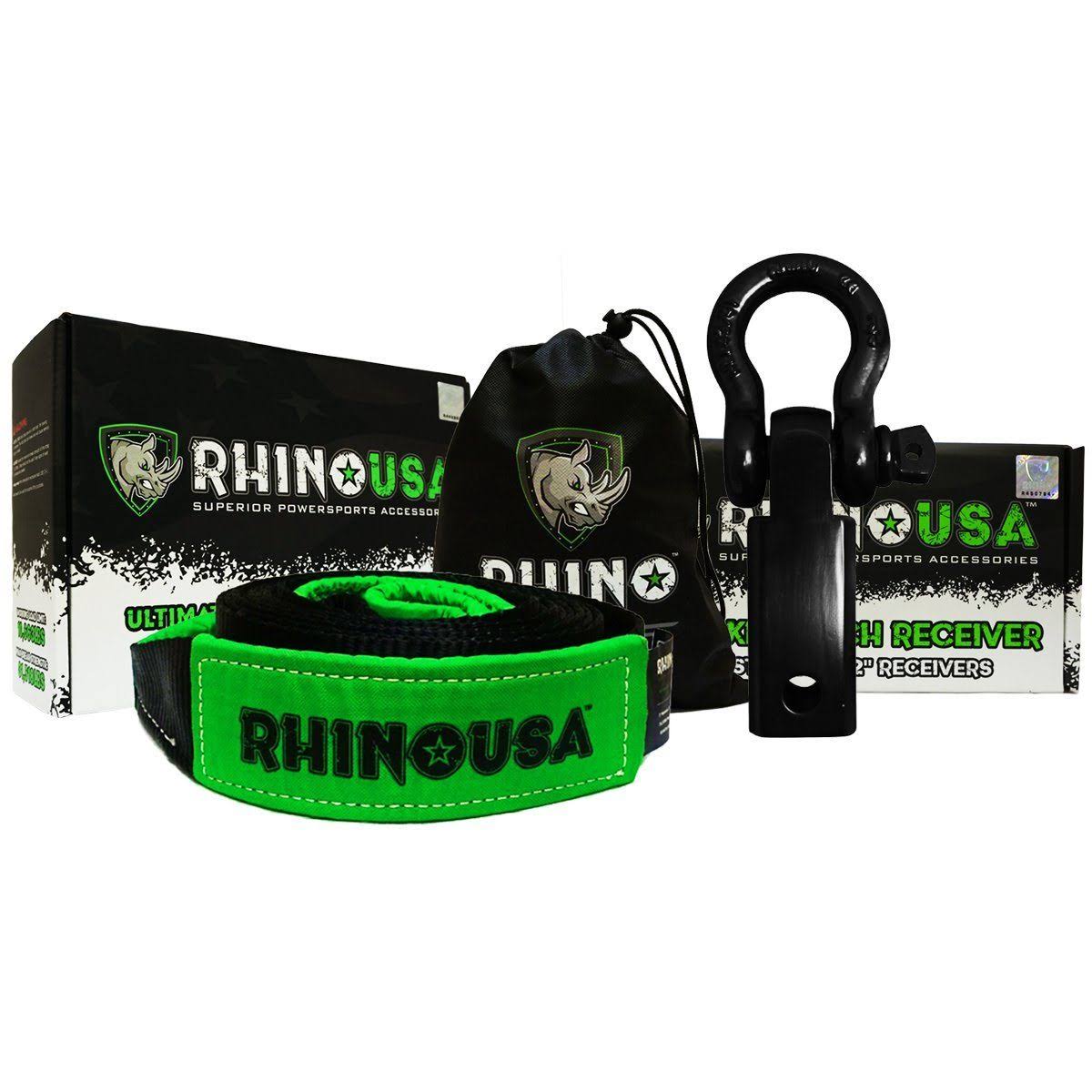 Combo Recovery Tow Strap 20ft & Shackle Hitch Receiver N830