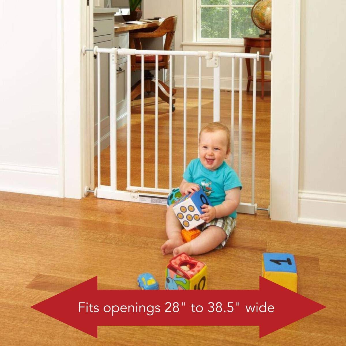 Easy-Close 28-38.5x22 Child or Pet Safety Gate + 10.5x22 Gate Extension C871