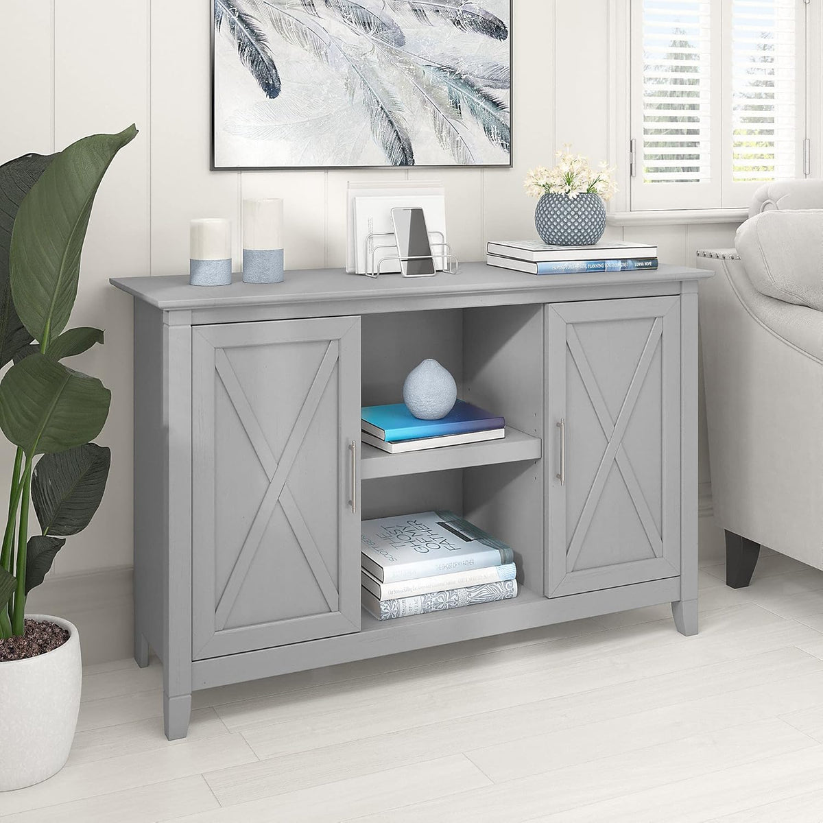 Cape Cod Gray Accent Cabinet with Doors Q356250