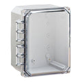 8x6x4 Clear Polycarbonate Enclosure with Hinge Screw Cover P6776