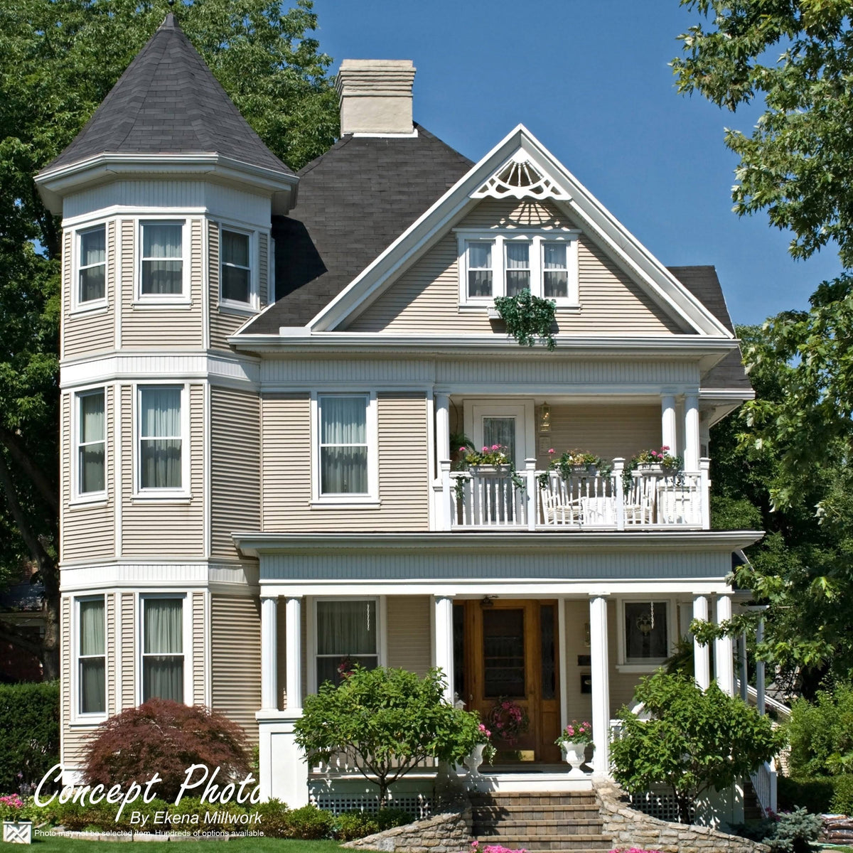72 inch W x 36 inch H x 1 inch P PVC Gable Pediment Q761060