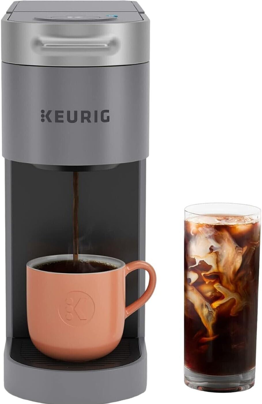 Gray Single Serve Coffee Maker with 12-Count K-Cup and Cleaning Cups (3 Items) K475047