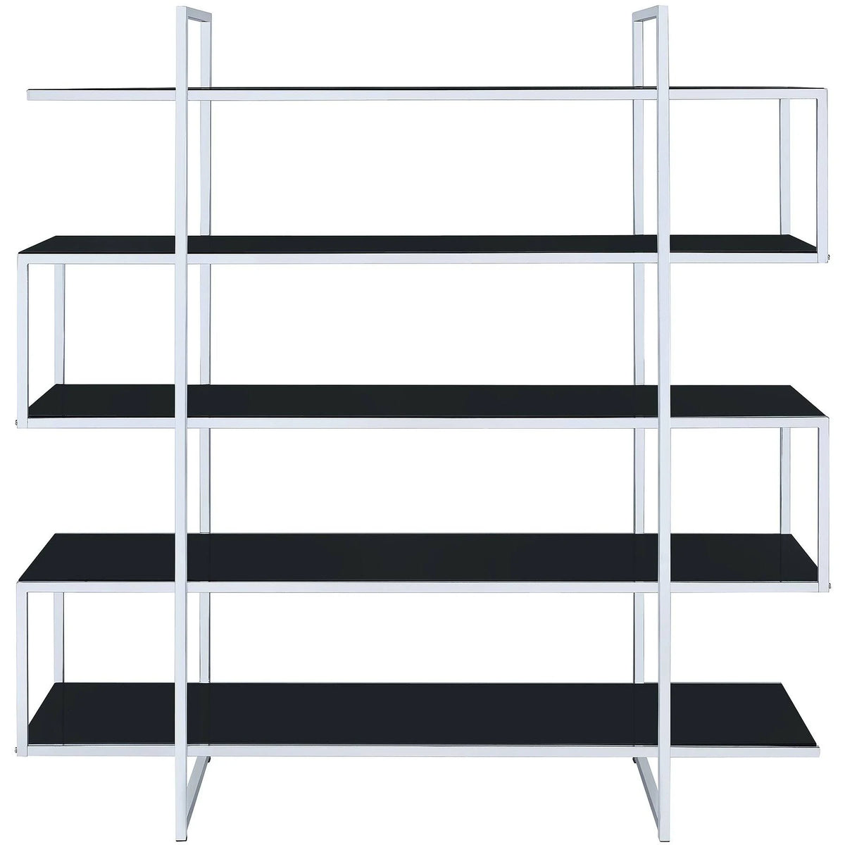 Chrome and Black Bookcase A68382