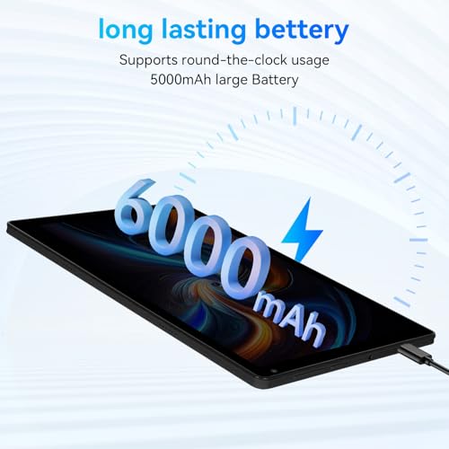 Black 10.36 inch Android 14 Tablet, 16GB RAM 128GB ROM, 8-Core HD Display, 5000mAh Battery, Dual Camera, 1TB Expandable N773055