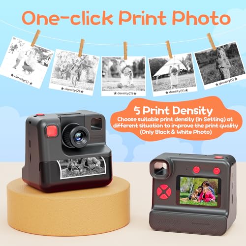 Blue FHD Selfie Digital Video Camera with 3 Rolls Print Paper & 32G Card C94480