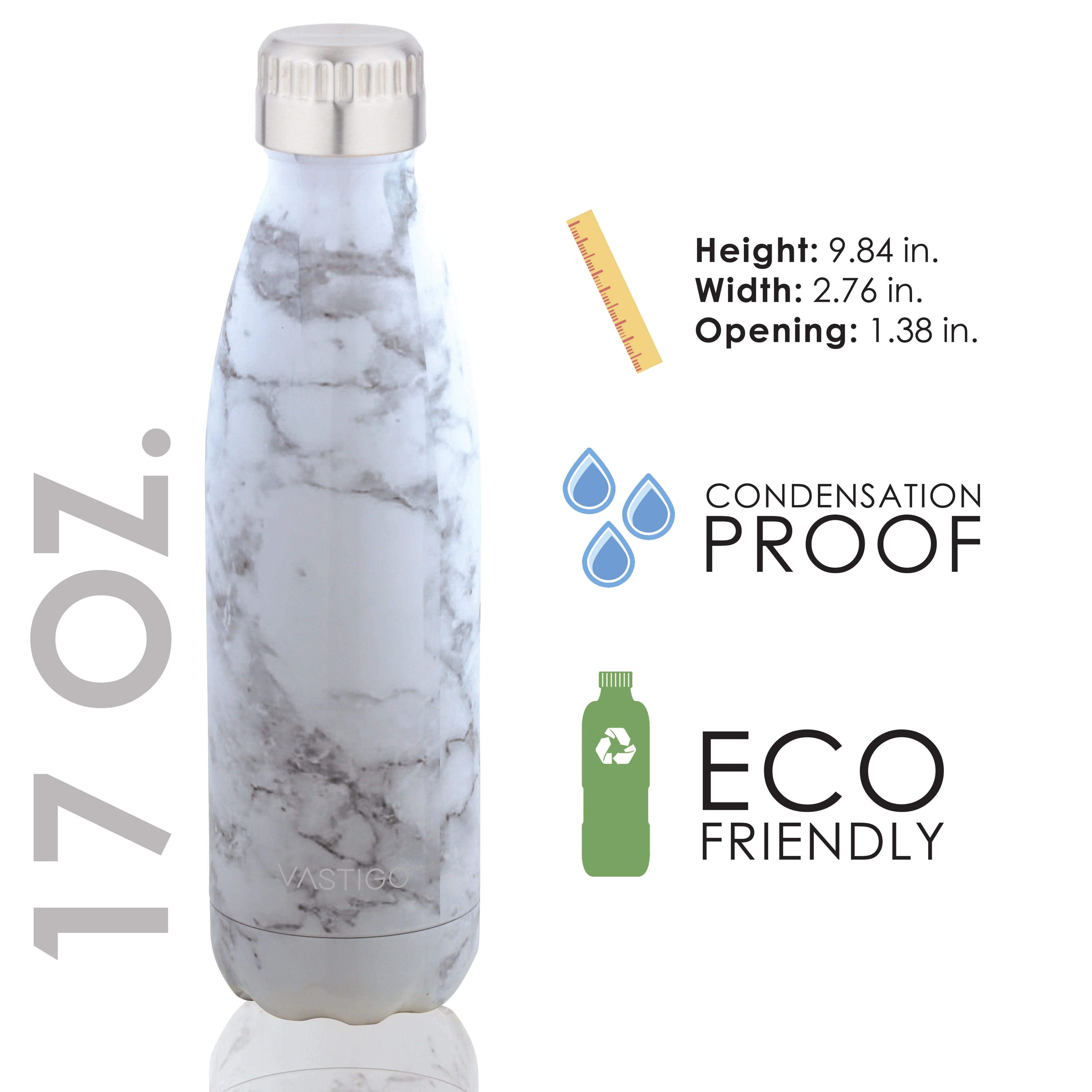 Stainless Steel 17 Oz Water Bottle with Vacuum Insulation U771