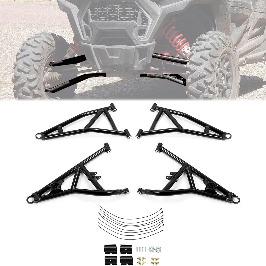 4 A Arms Front Upper & Lower A-Arms Rods High Clearance Black Z922747