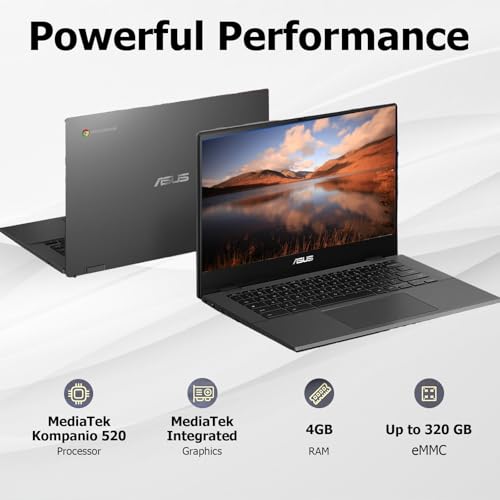 14" Chromebook, MediaTek Kompanio 520, 4GB RAM, 320GB Storage, FHD Laptop K92745