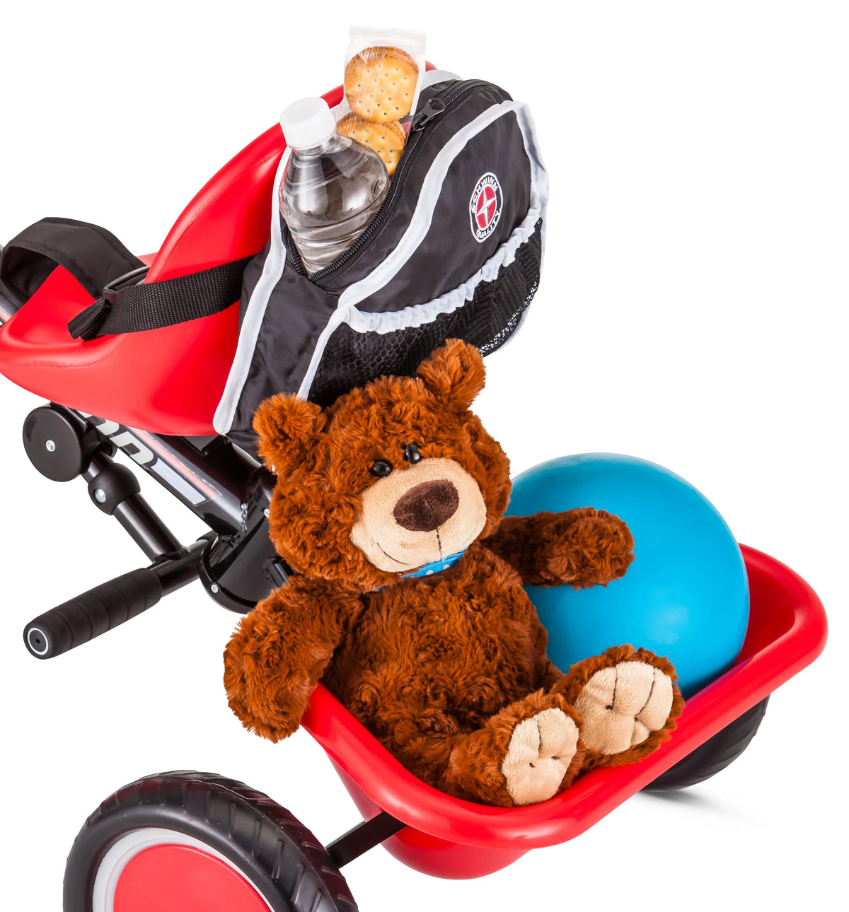 Red & White Toddler Tricycle with Push/Steer Handle Y376