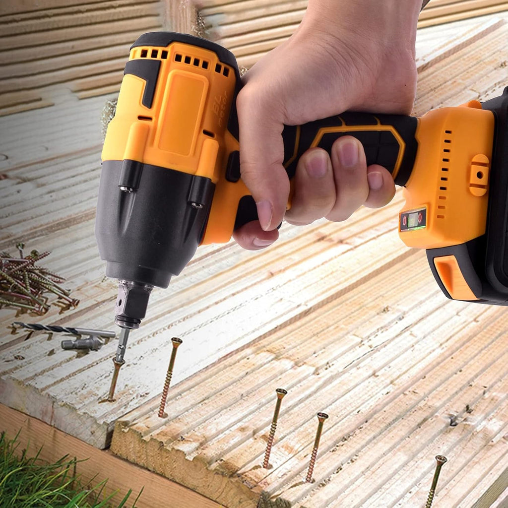 Cordless Impact Wrench Set with 2 × 4.0 Ah Battery, 1/2 Inch Chuck, Brushless Motor T714