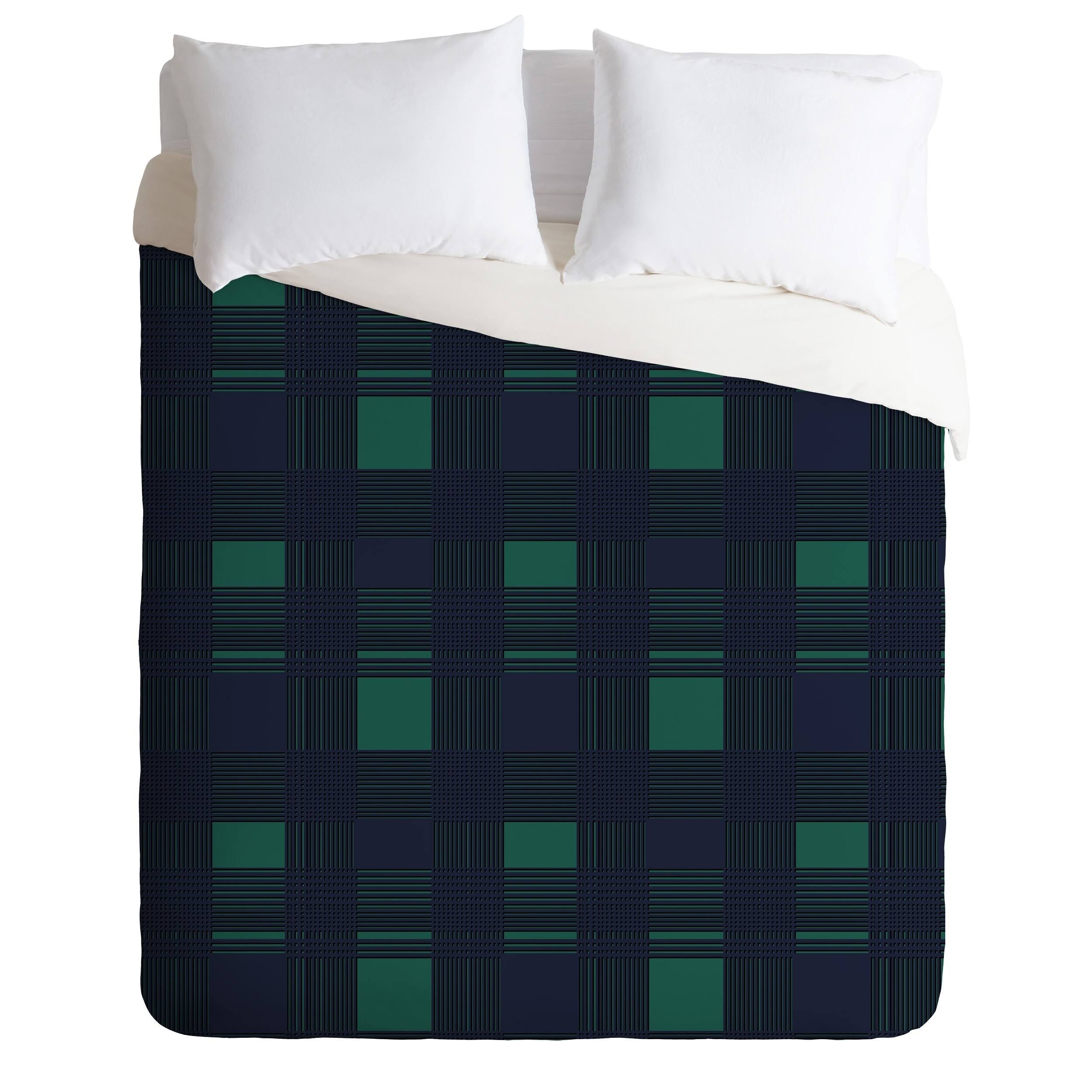 King 3 Piece Plaid Duvet Cover Set X57622
