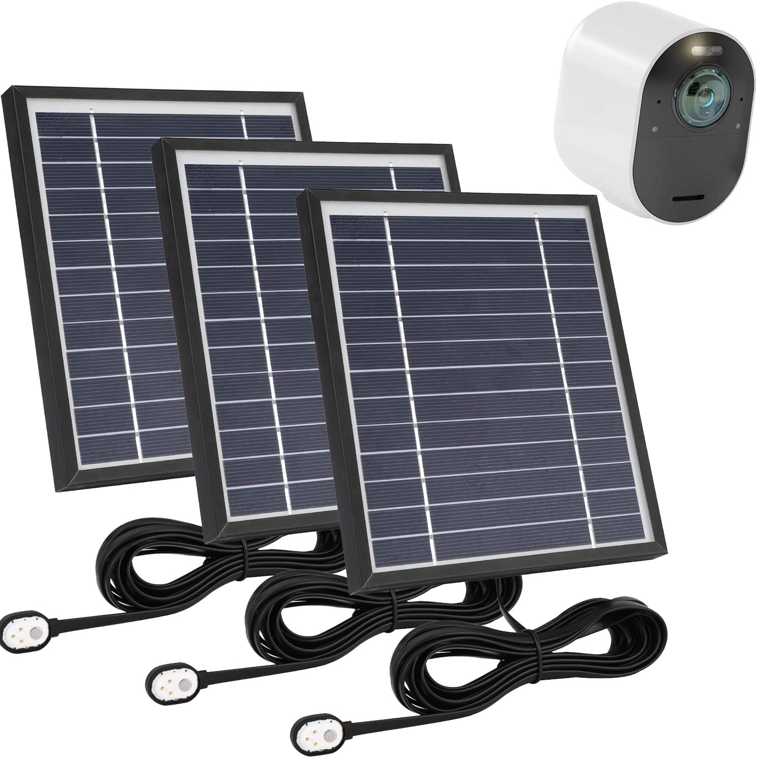 3 Pack Solar Panel Charge with 11.5ft Waterproof Magnetic Power Cable, Adjustable Mount R281