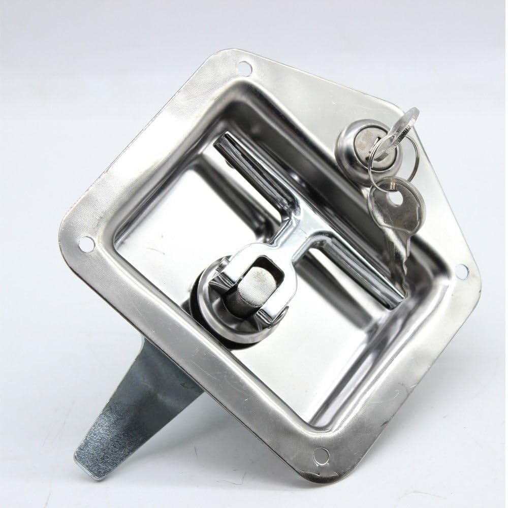 4Pcs T-Handle Lock 304 Stainless Steel Trailer Door Latch with Gasket D365