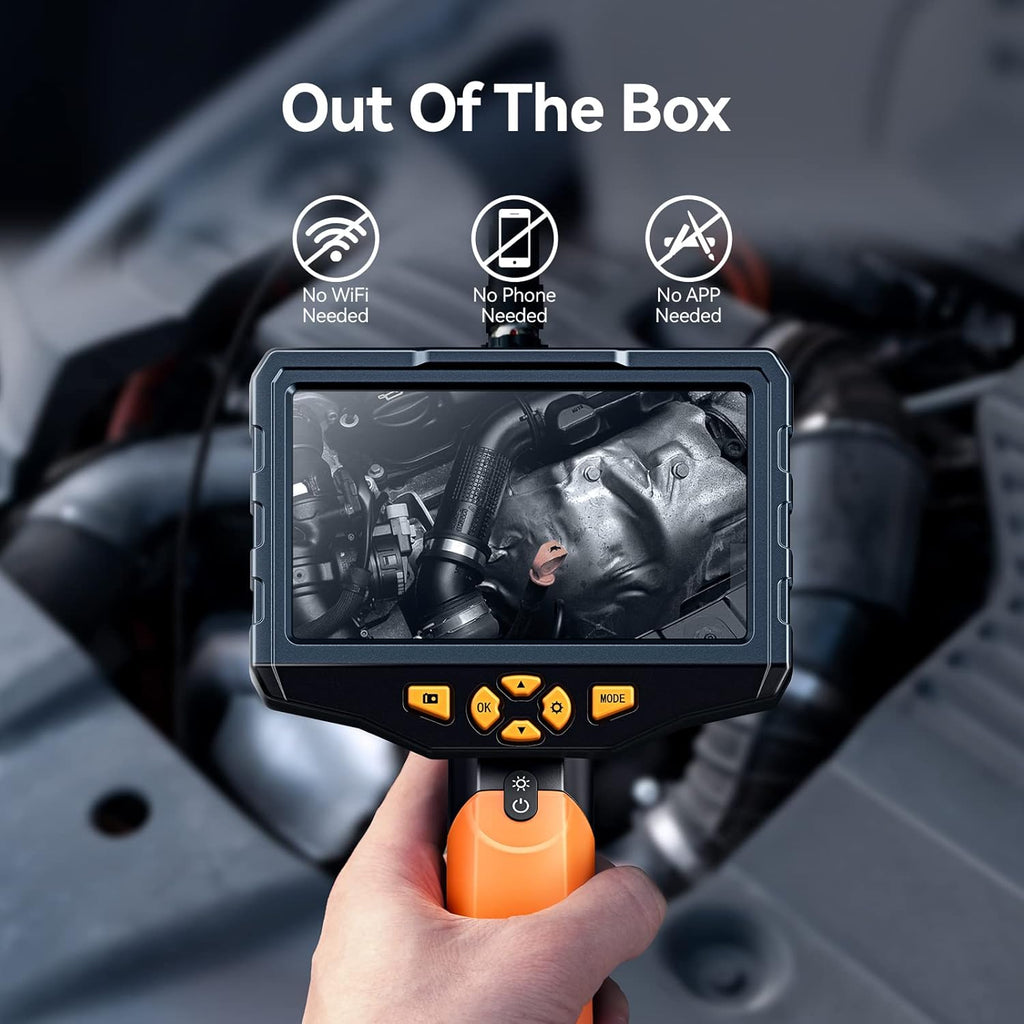 5inch IPS Display Handheld Industrial Endoscope with 16.5ft Waterproof Gooseneck O19807