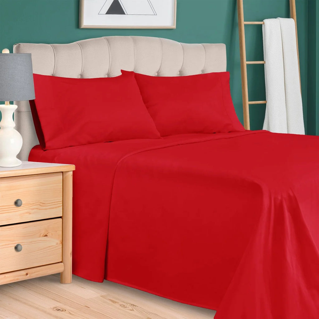 Red 300 TC Egyptian Cotton Sheet Set V973687