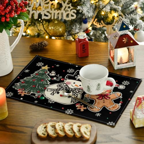 Set of 4 12x18 Inch Christmas Placemats L39290