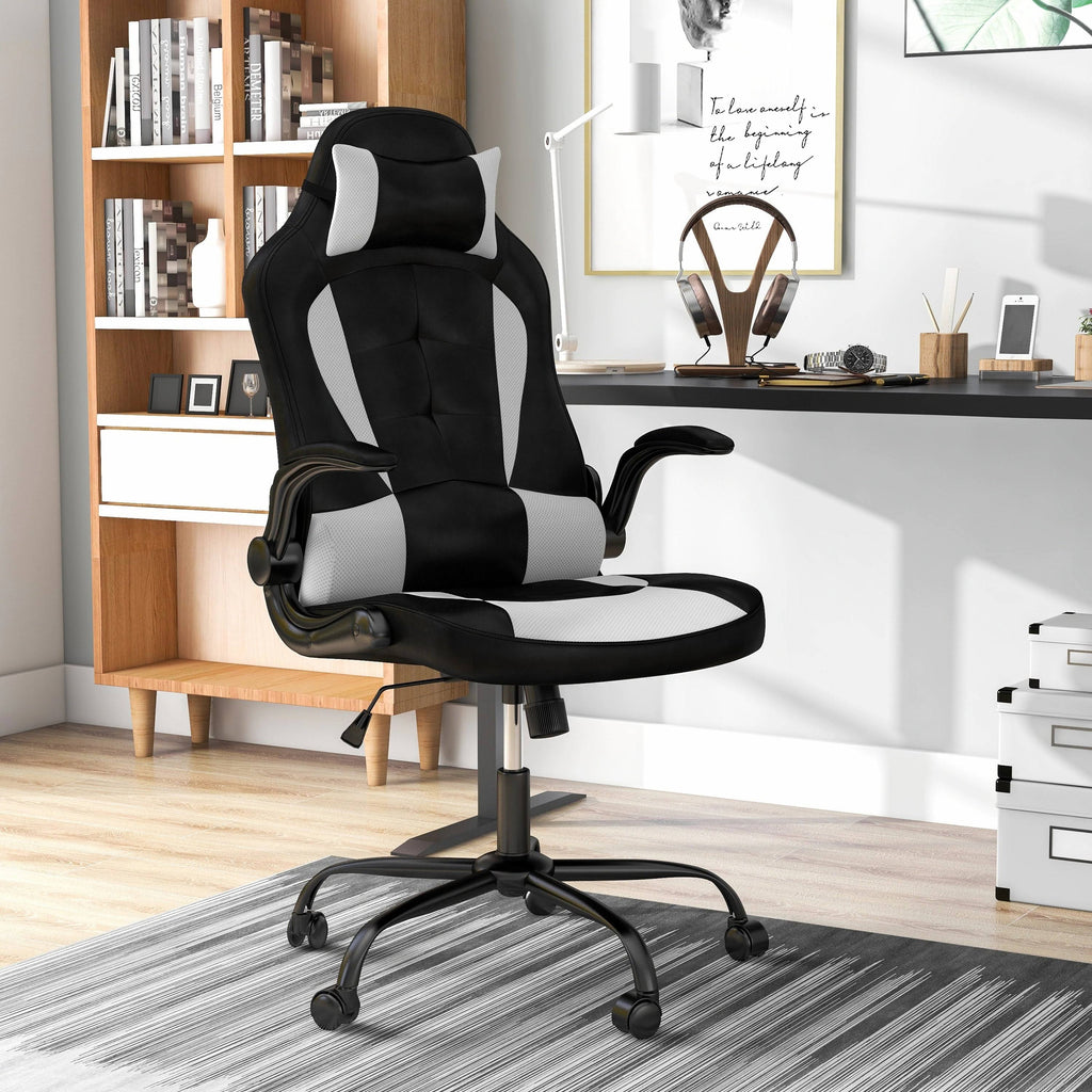 Black and White 47-Inch Desk and Chair Set A636