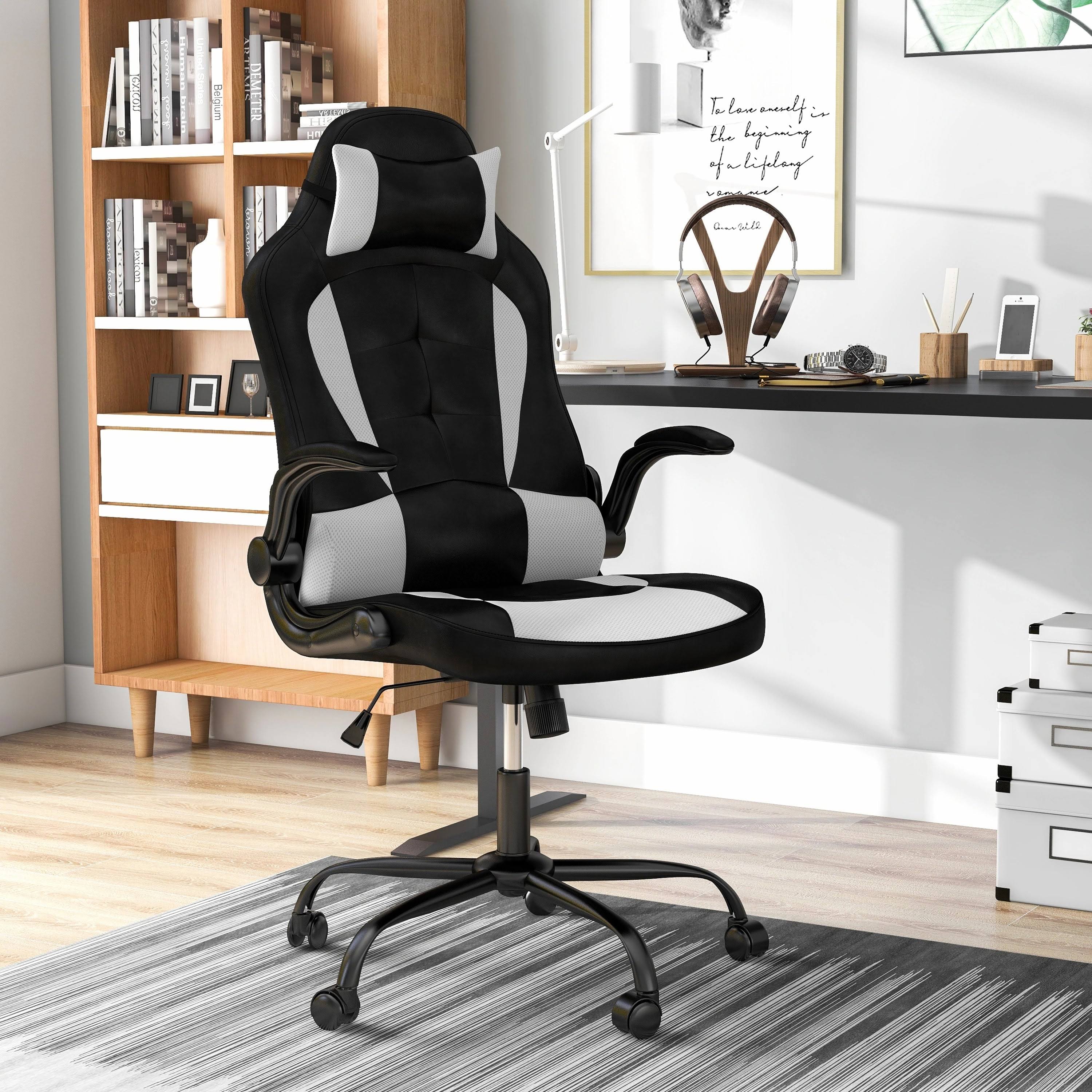 Black and White 47-Inch Desk and Chair Set A636
