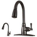 Oil Rubbed Bronze Single Lever Handle Kitchen Faucet with Pull-Down Sprayer Spout S925