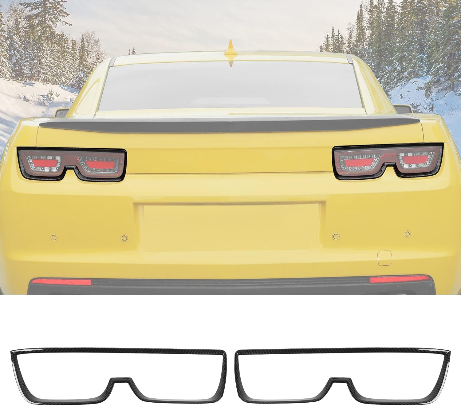 Carbon Fiber Grain Tail Light Cover Trim Frame Bezels G704241