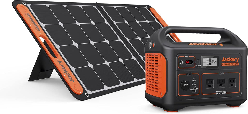 Solar Generator 1000 with 2X SolarSaga 100X and 3x110V/1000W AC Outlets, Lithium Battery Pack L6506