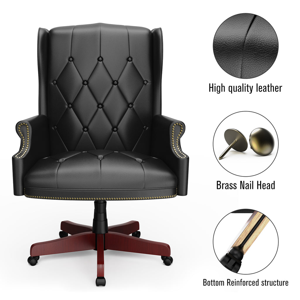 Black Ergonomic PU Leather High Back Office Chair S183497