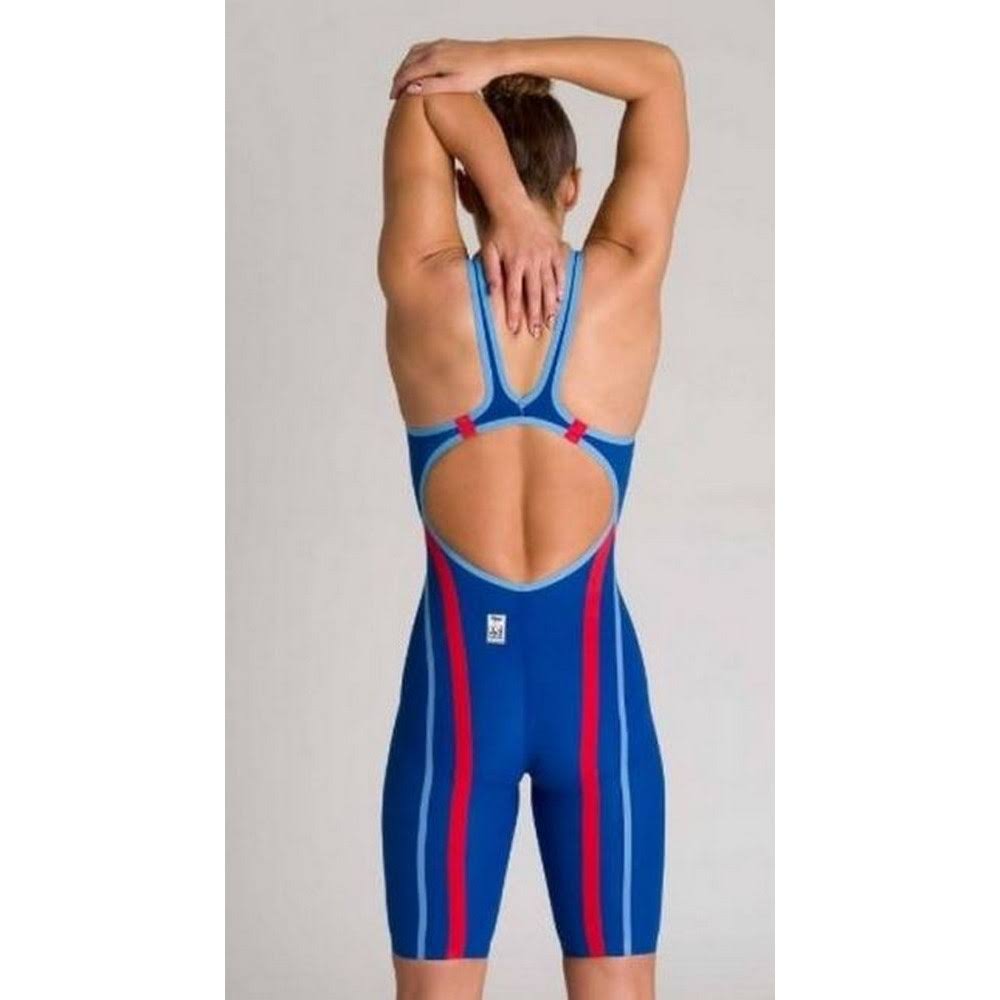 Ocean Blue Open Back Racing Swimsuit Y225