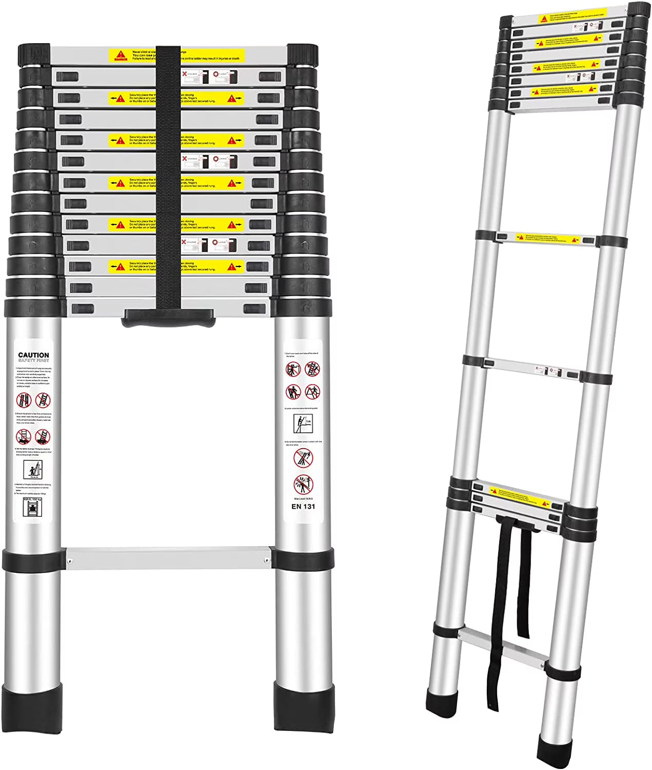 12.5 FT Aluminum Telescoping Extension Ladder C48796