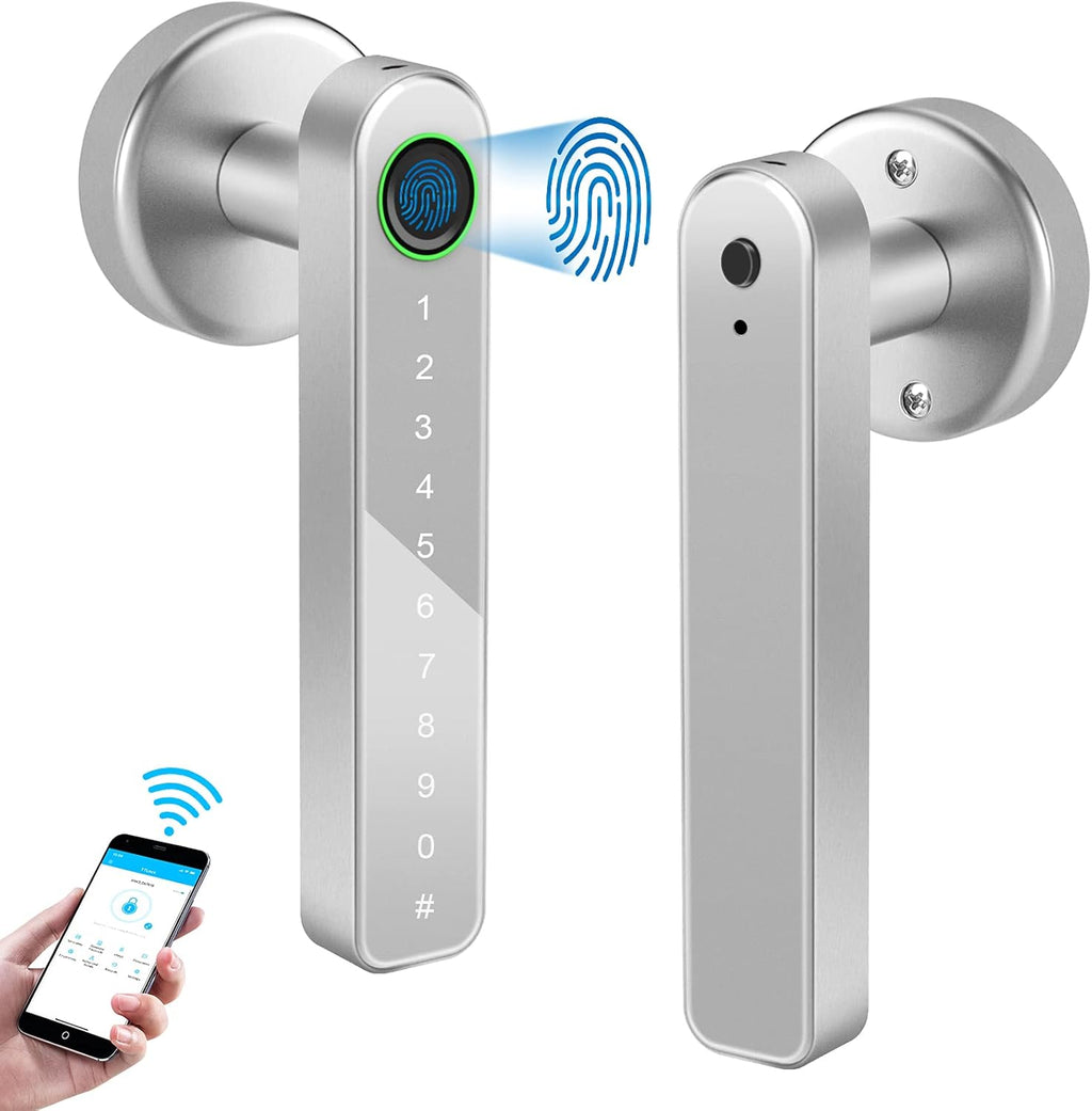 Silver Pack of 2 Keypad Door Lock with Handle N325