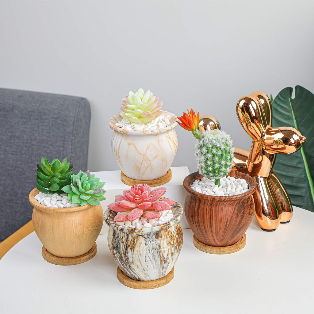 4.5 Inch Ceramic Succulent Pots Set of 4 V503