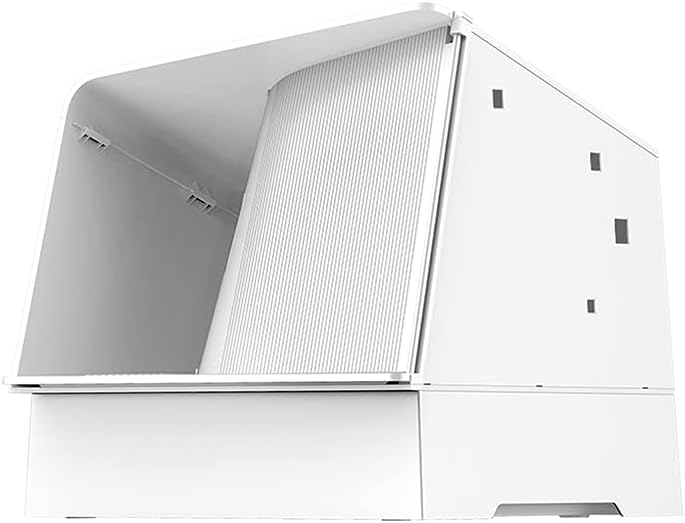 White Semi-Enclosed Cat Litter Box with Litter Scoop I96552