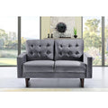 Grey Velvet Tufted Loveseat C1494