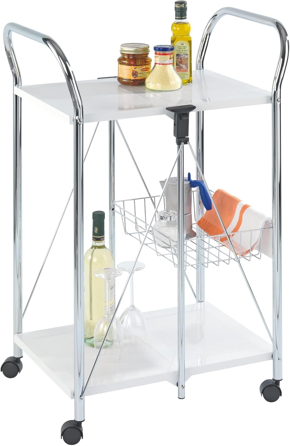 3 Tier Rolling Metal Cart B41068