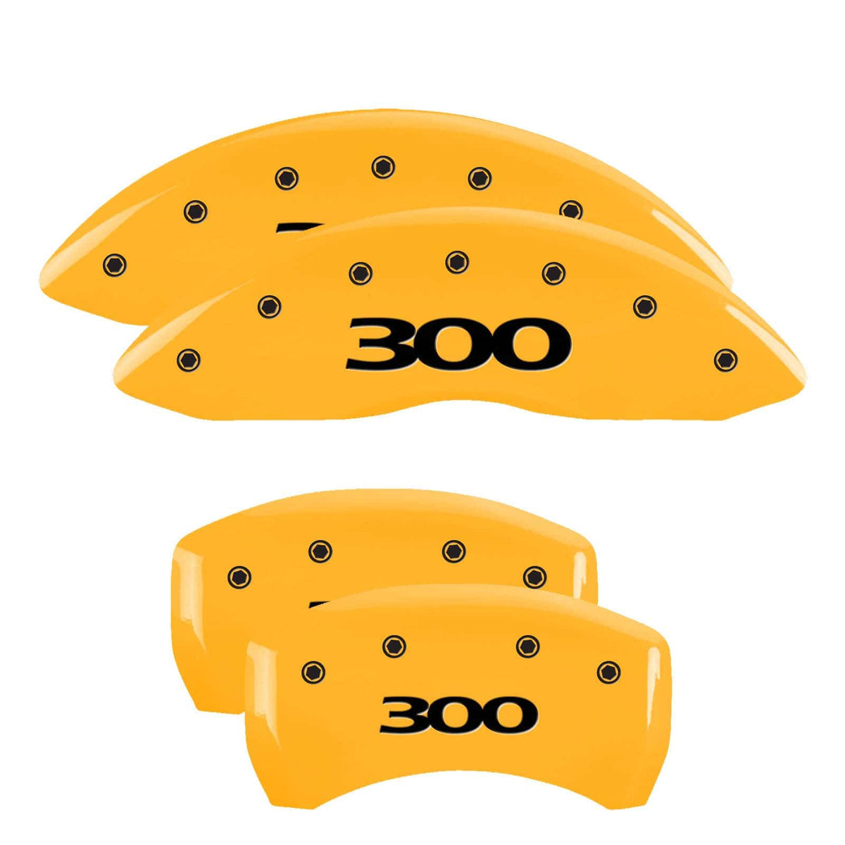 4 Caliper Covers Black Yellow Finish H3060
