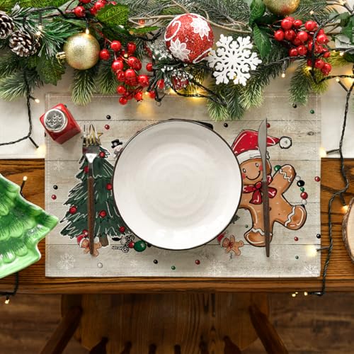 Set of 4 12x18 Inch Christmas Placemats L39290